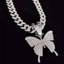 Corrente Prata Cuban Ice Cravejada Butterfly