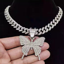 Corrente Prata Cuban Ice Cravejada Butterfly